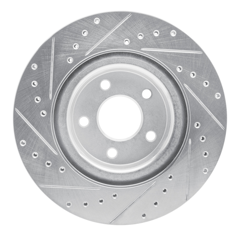 Chevrolet Cobalt Brake Rotor (1) - Front Right - R1 Concepts - Drilled & Slotted - Silver - `07-`10
